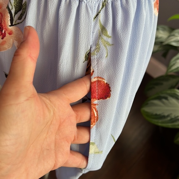 Mimi Chica Halter Tie Blue Floral Romper - Picture 3 of 7